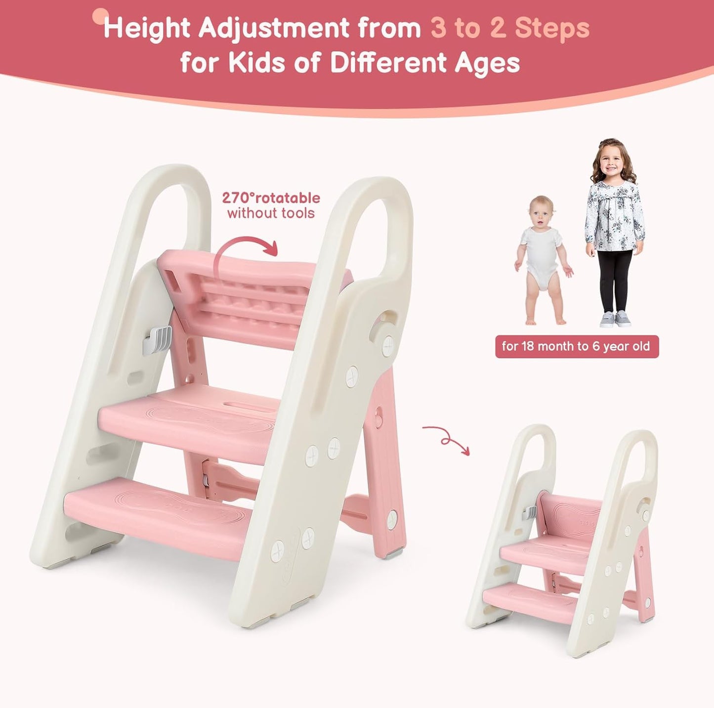 Adjustable and Foldable Step Stool