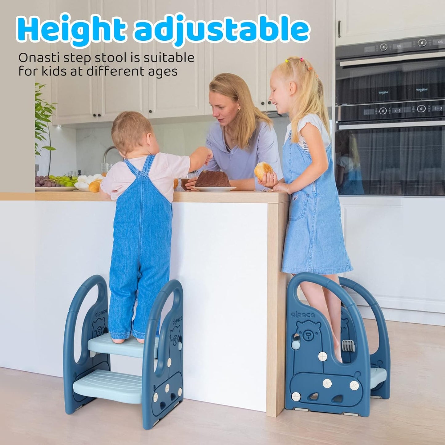 Toddler Step Stool Plastic Ladder Toddler Helper Stool for Bedroom Kitchen Counter