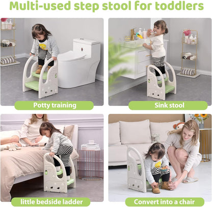 Toddler Step Stool Plastic Ladder Toddler Helper Stool for Bedroom Kitchen Counter