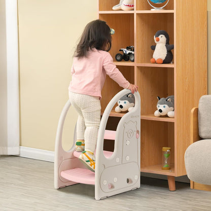 3 Step Stool Onasti Kids Standing Tower with Handles and Non-Slip Pads