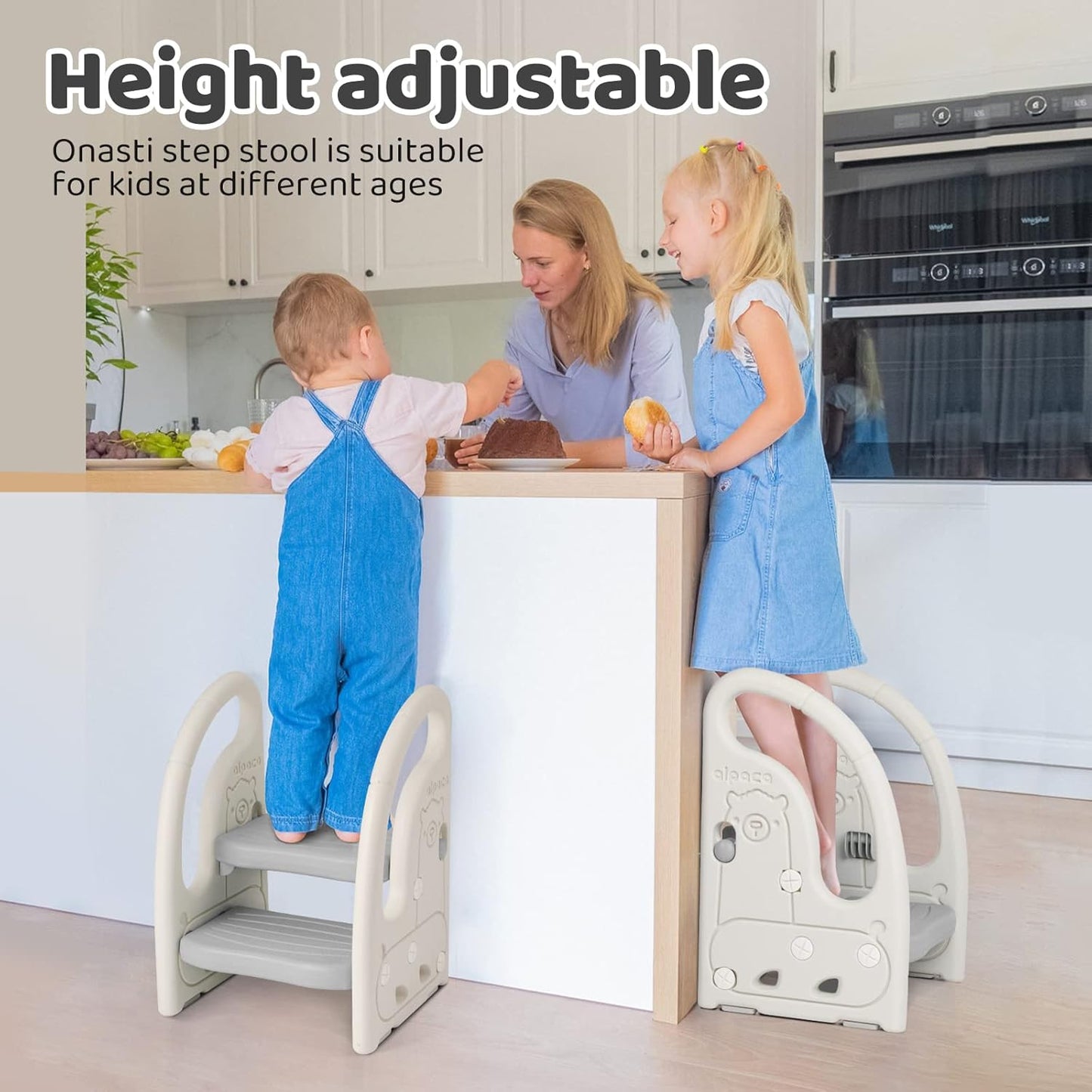 Toddler Step Stool Plastic Ladder Toddler Helper Stool for Bedroom Kitchen Counter